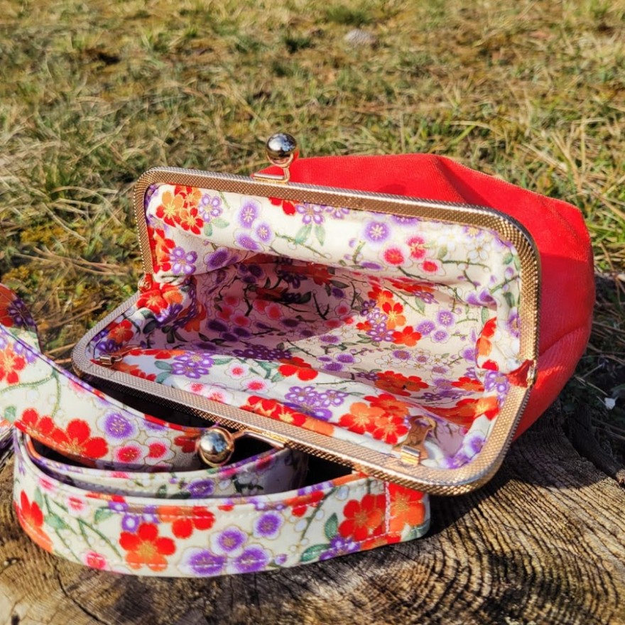 Sac Nancy velours corail Sac Nancy velours corail