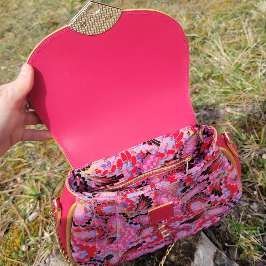 Sac Kim en cuir framboise Sac Kim en cuir framboise