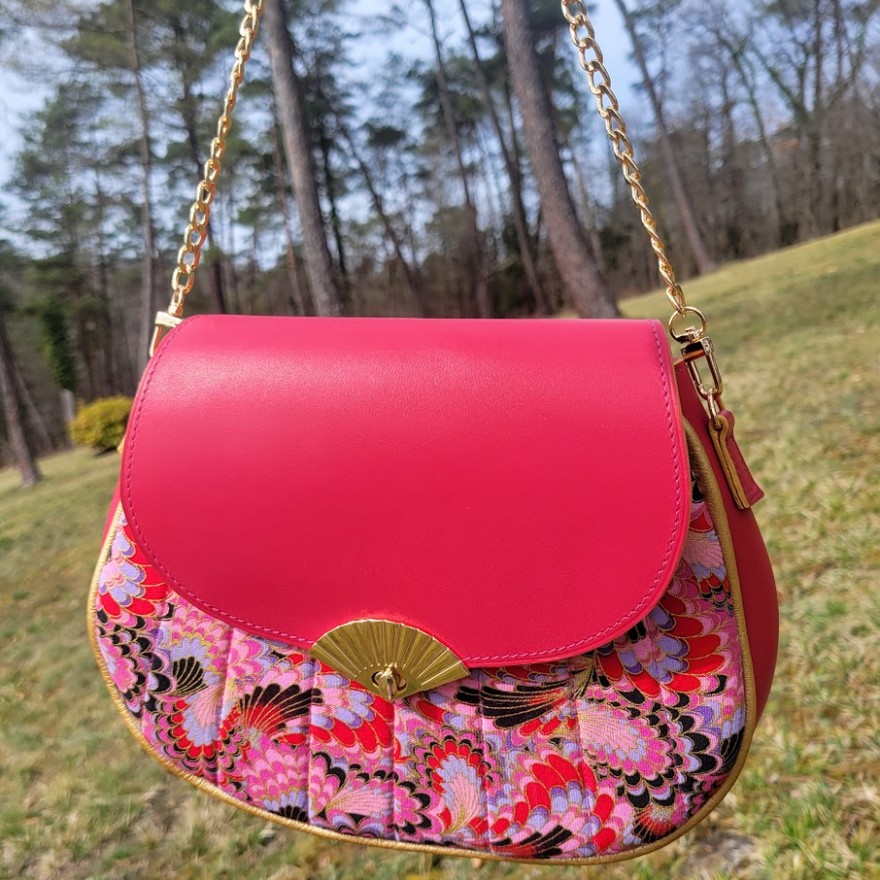 Sac Kim en cuir framboise Sac Kim en cuir framboise