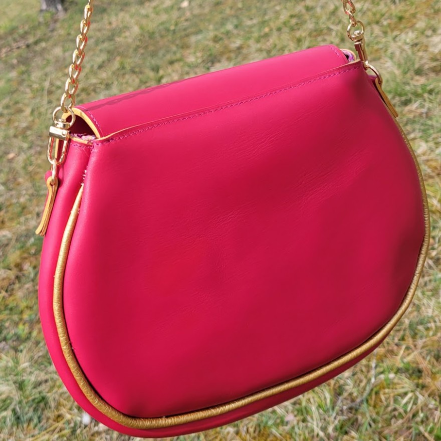 Sac Kim en cuir framboise Sac Kim en cuir framboise